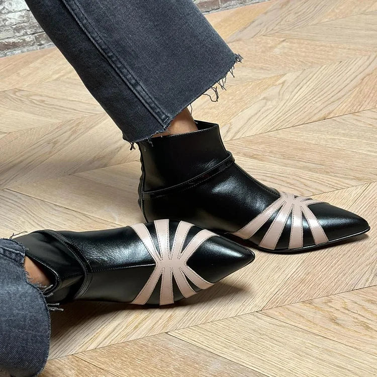 Gloria - Pointed Geometric Ankle Boot-15551042027893-Mirella Fiore