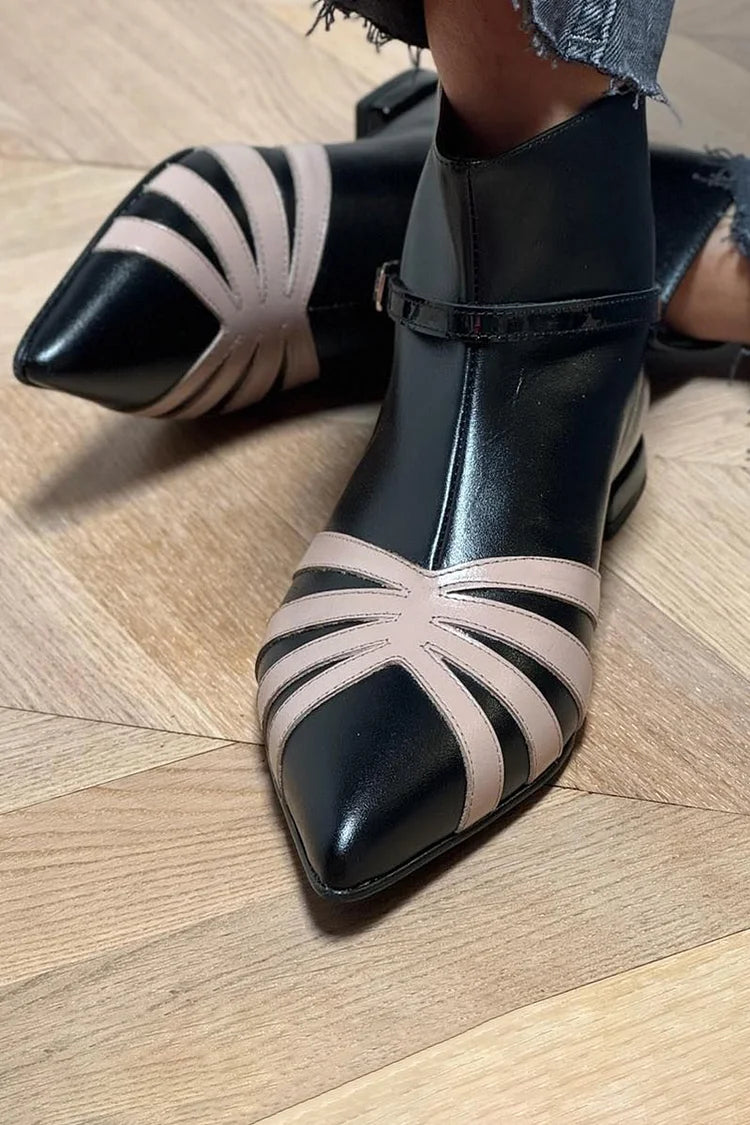 Gloria - Pointed Geometric Ankle Boot-15551042027893-Mirella Fiore