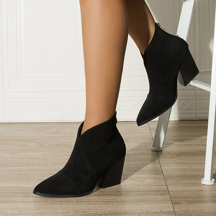 Hailey - Pointed Ankle Boot With Suede Effect-15551041864053-Mirella Fiore