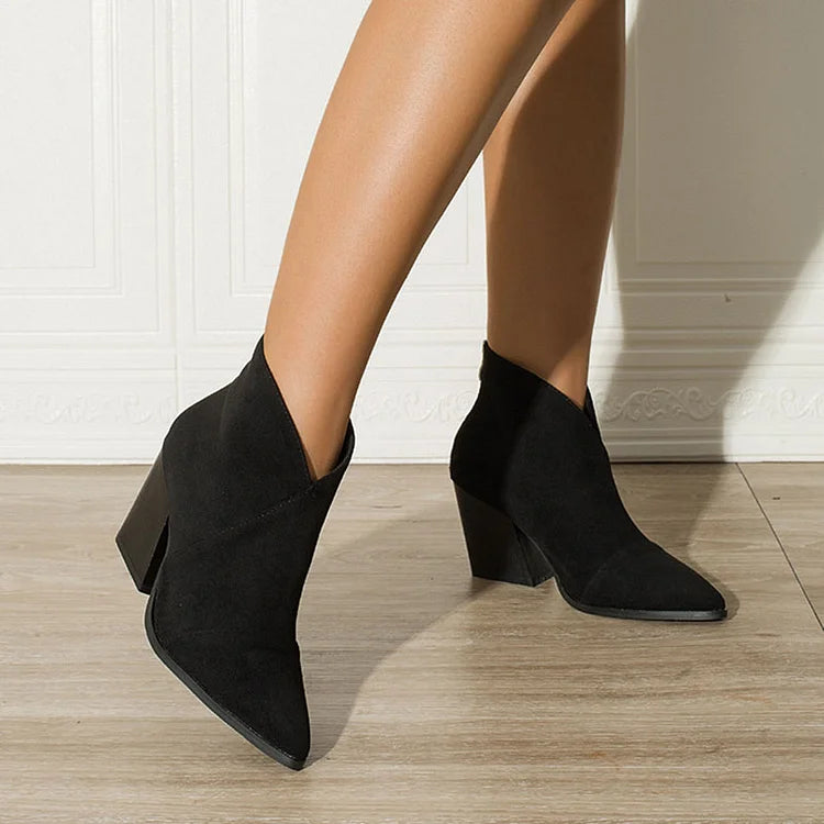 Hailey - Pointed Ankle Boot With Suede Effect-15551041864053-Mirella Fiore