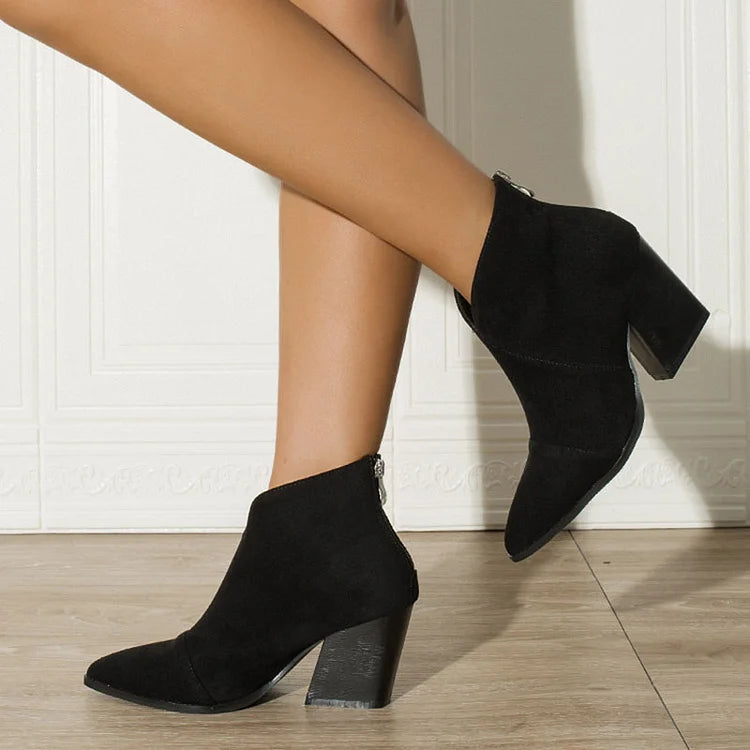 Hailey - Pointed Ankle Boot With Suede Effect-15551041864053-Mirella Fiore