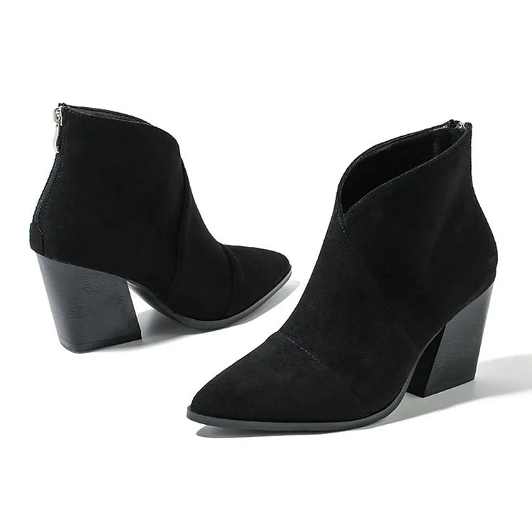 Hailey - Pointed Ankle Boot With Suede Effect-15551041864053-Mirella Fiore