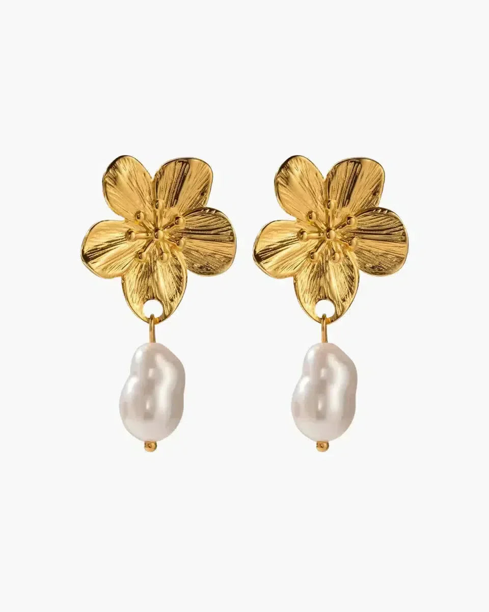 Halia – Floral design – Blossom pearl earrings-15227778728309-Nancy & Mae Savannah