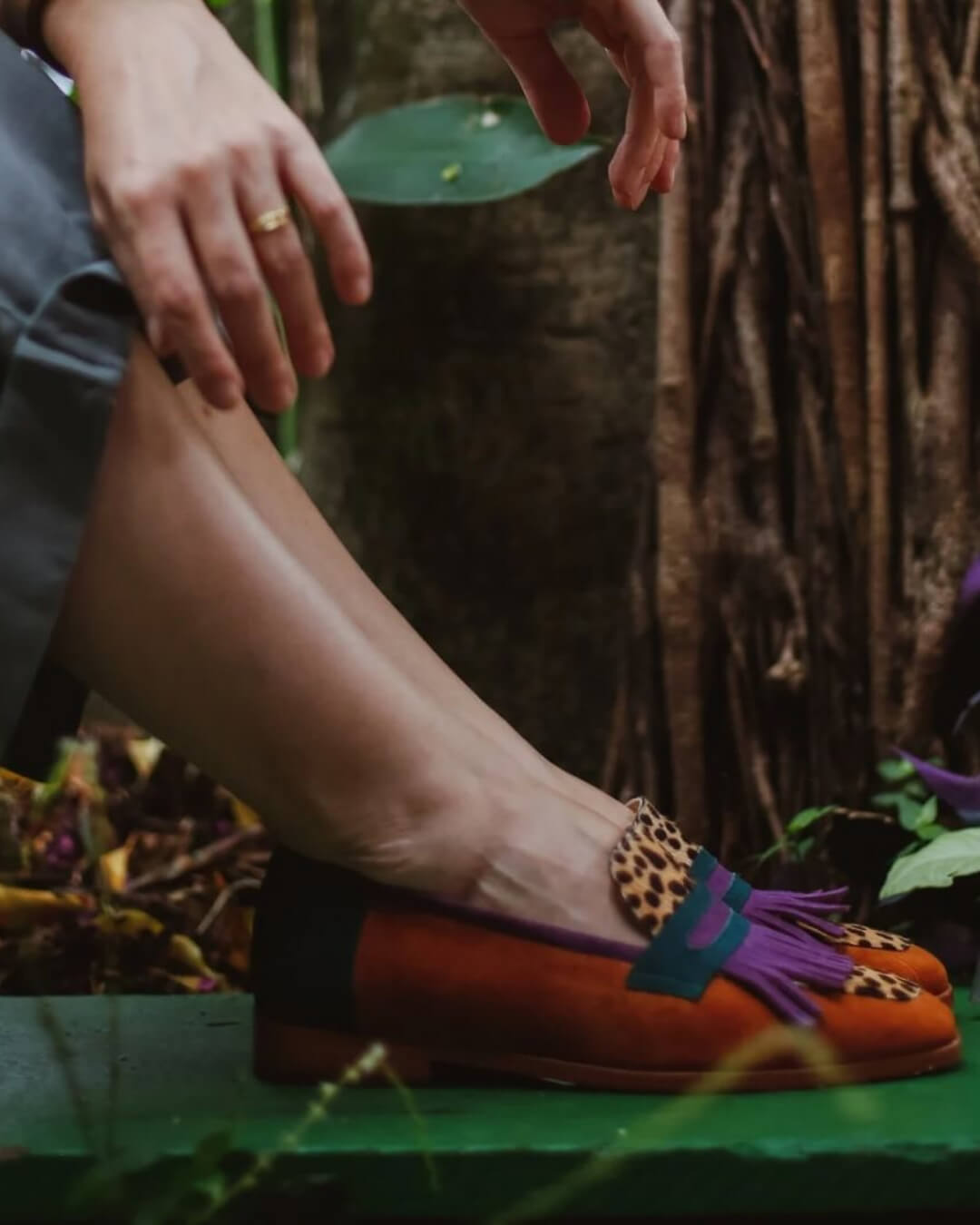 Hallie - Loafer With Fringes And Animal Print-15551043535221-Mirella Fiore
