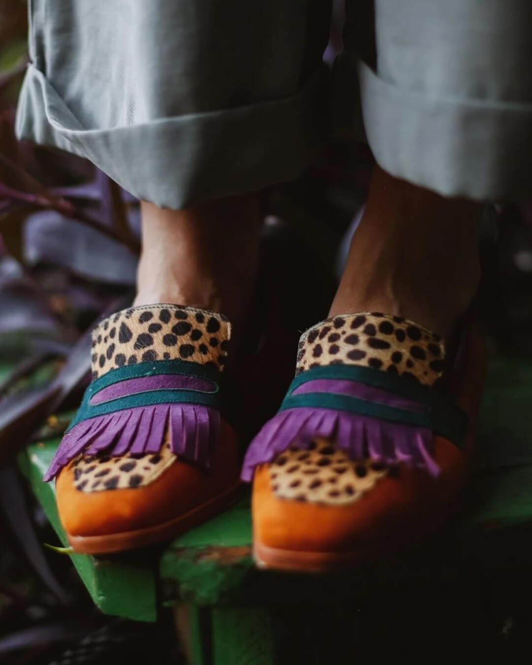 Hallie - Loafer With Fringes And Animal Print-15551043535221-Mirella Fiore