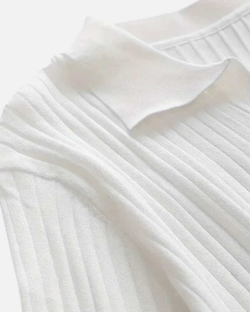 Hampton Ribbed Polo Sweatshirt-15553363050869-Mirella Fiore