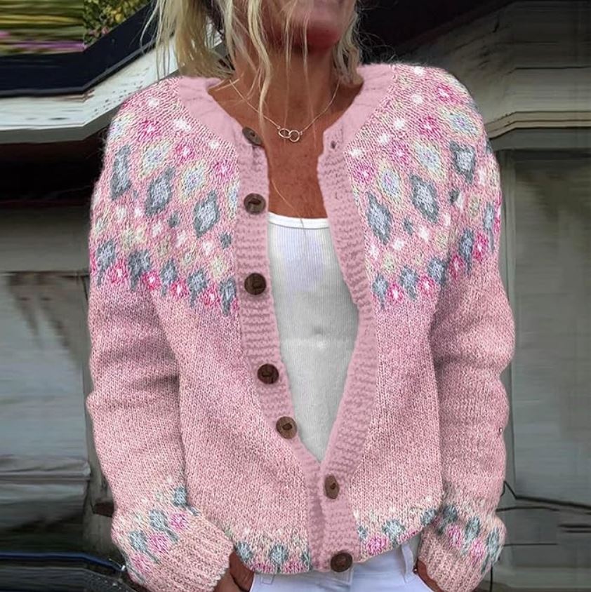 Hazel - Pink Comfort Cardigan-15531112300917-Mirella Fiore