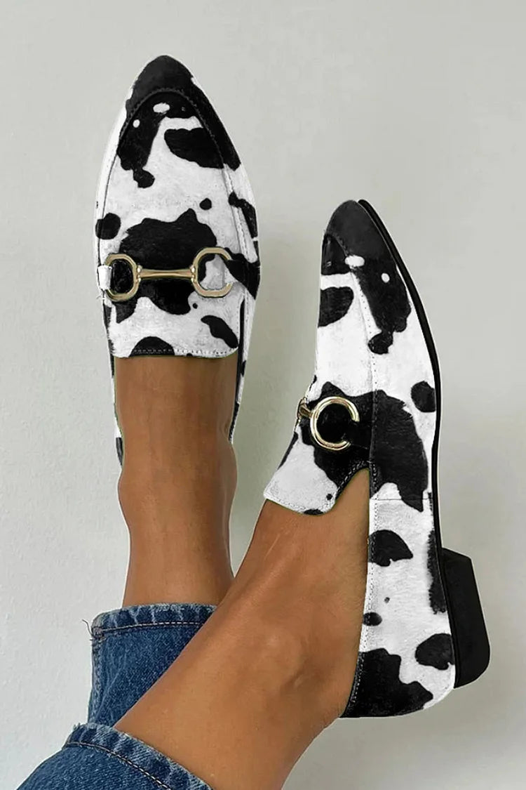 Hazel - Printed Loafer With Buckle-15551042519413-Mirella Fiore