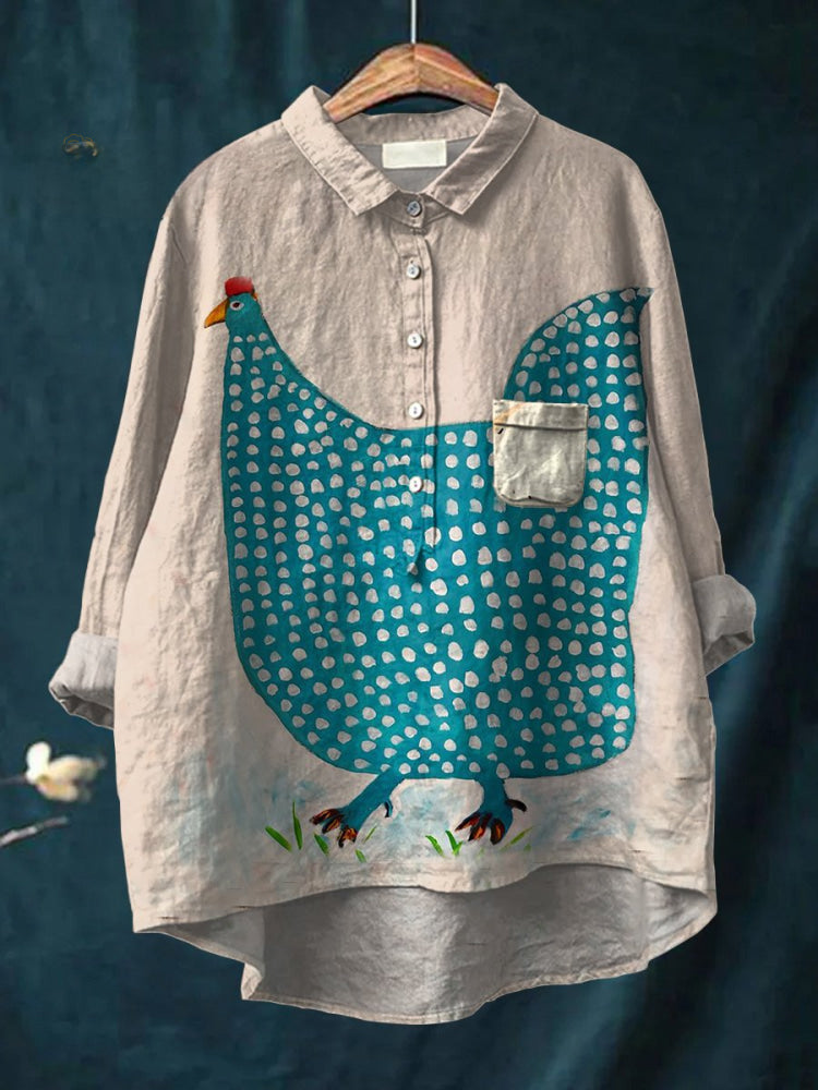 Henrietta - Playful Polka Dot Chicken Shirt-15542213771637-Mirella Fiore