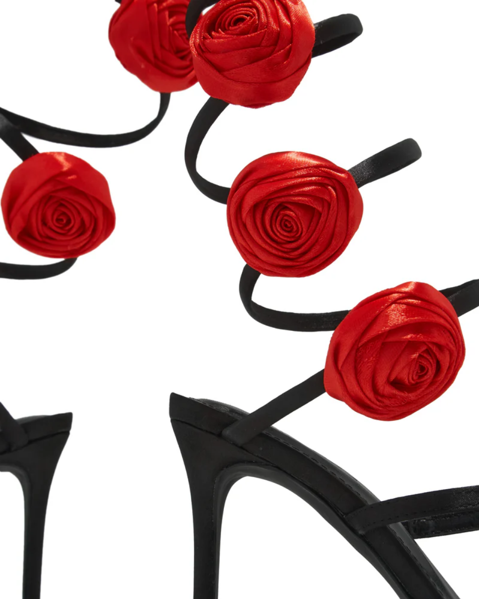 Henriette – Floral embellishment – Rosette coil-strap heels-15133957226869-Mirella Fiore