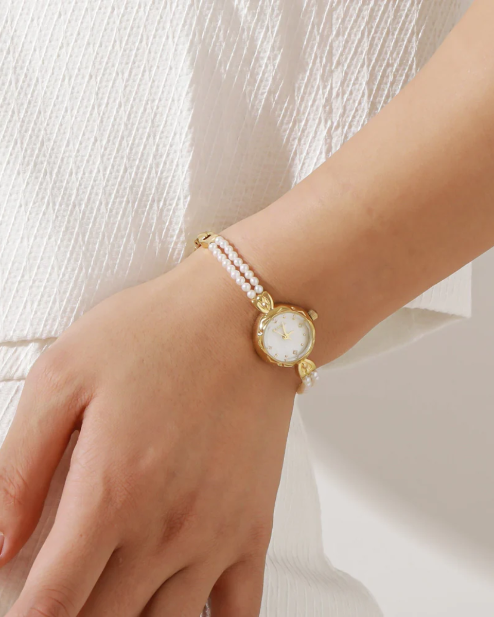 Horélie – Double-strand pearl bracelet – Vintage watch-15233937047925-Nancy & Mae Savannah