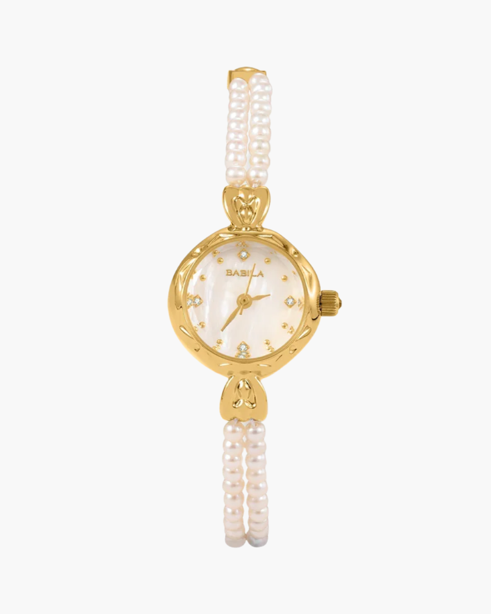 Horélie – Double-strand pearl bracelet – Vintage watch-15233937047925-Nancy & Mae Savannah