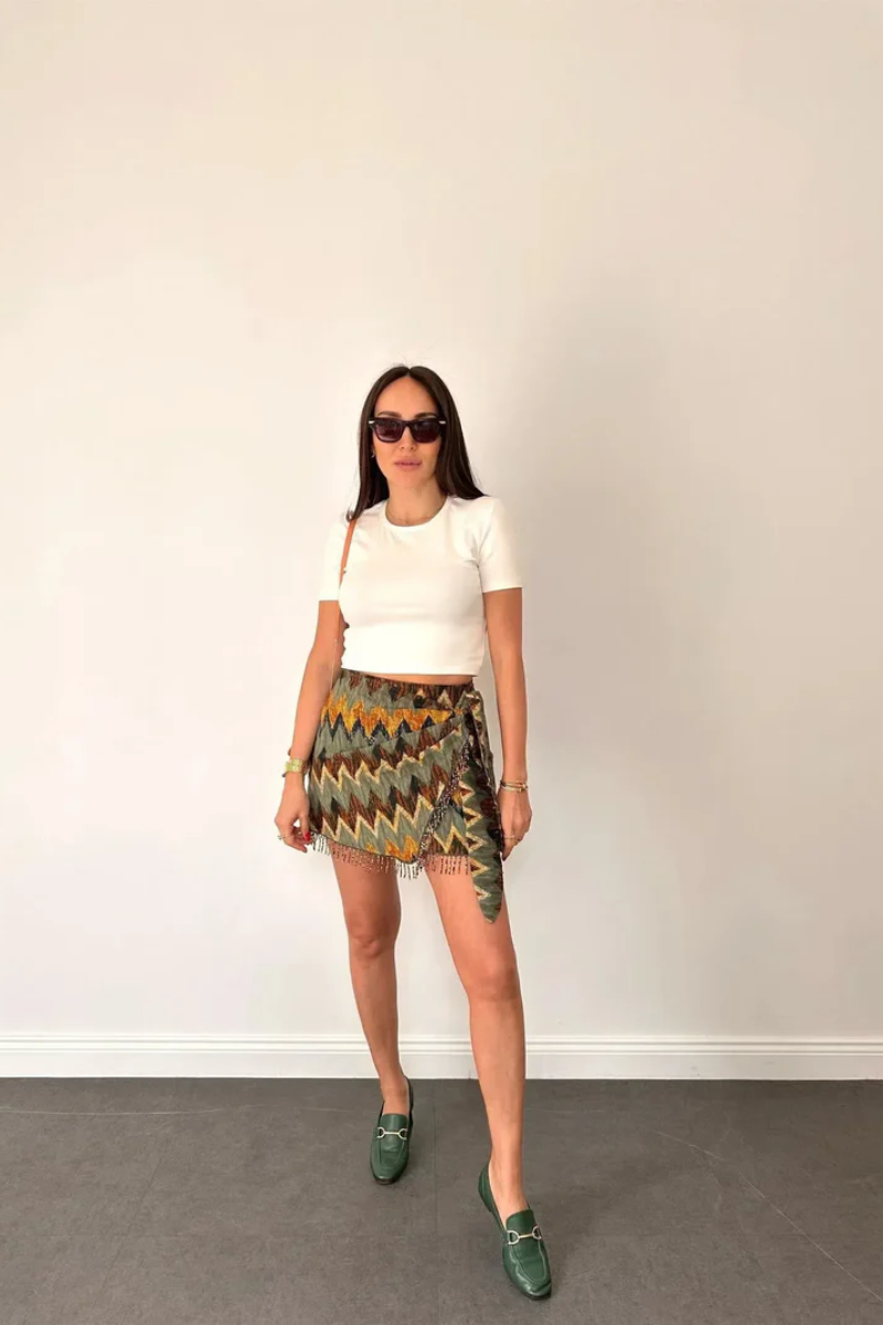 Ida – Unique design – Printed knot mini skirt-15133711335797-Mirella Fiore