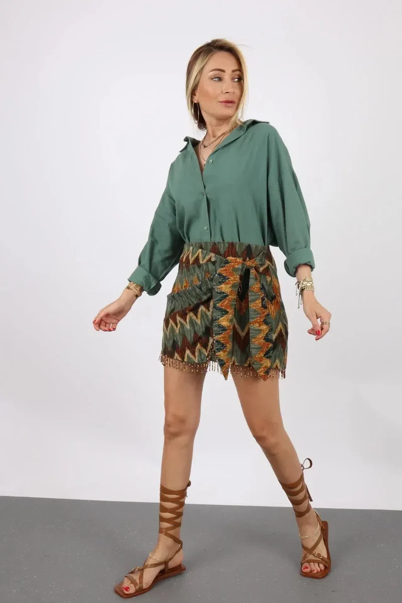 Ida – Unique design – Printed knot mini skirt-15133711335797-Mirella Fiore