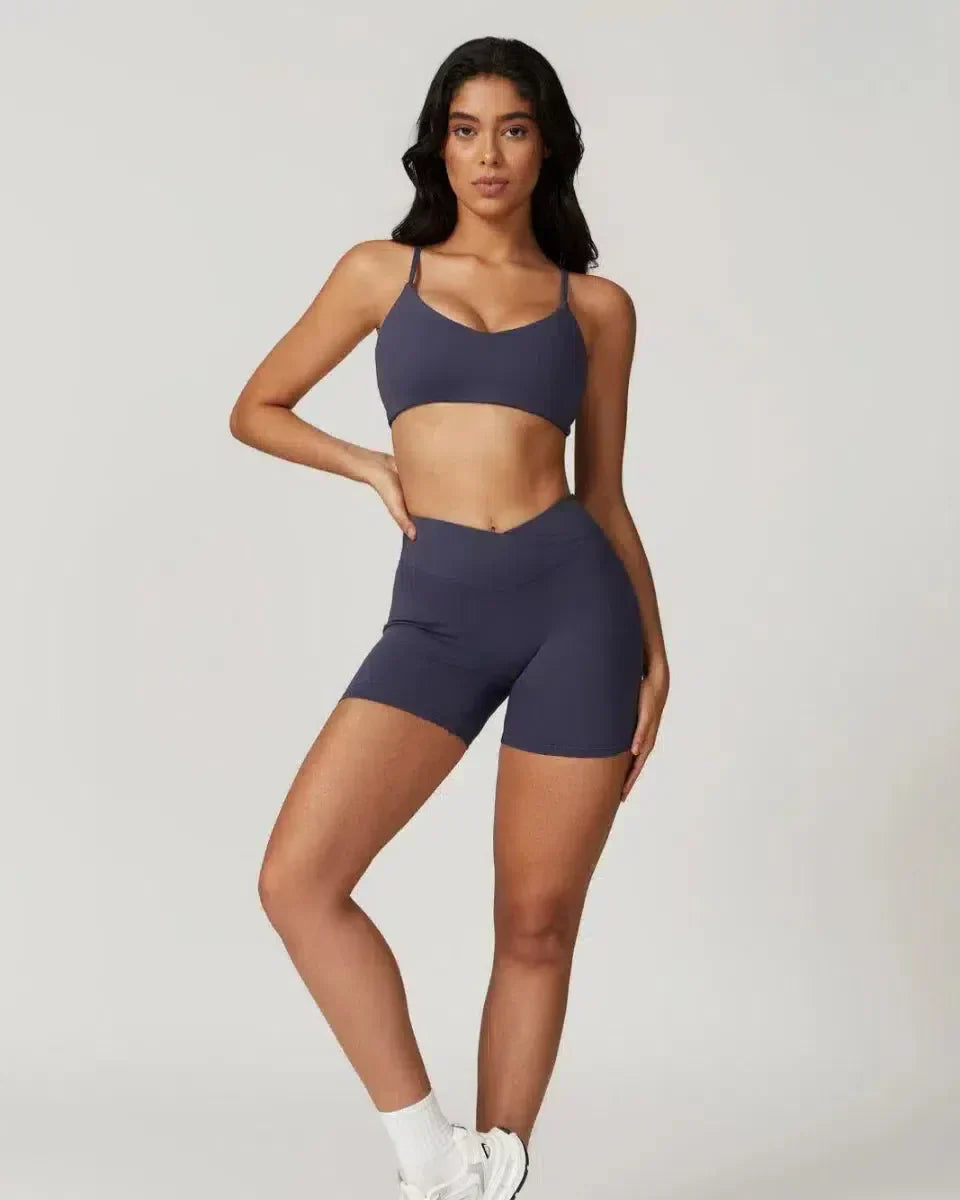 Idalia – V-waist design – Sports bra & shorts set-15133712089461-Mirella Fiore