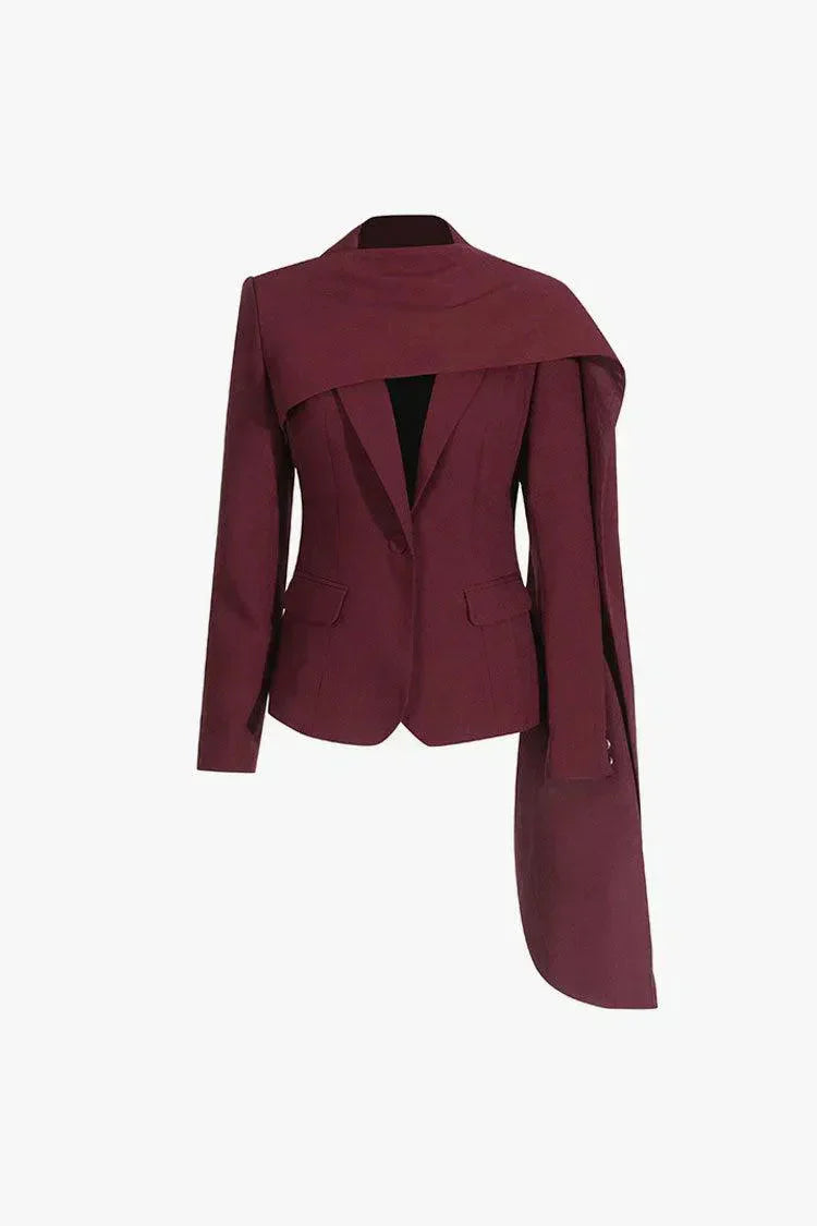 Ignazia – Asymmetrical design – Scarf-lapel blazer-15134013030773-Mirella Fiore