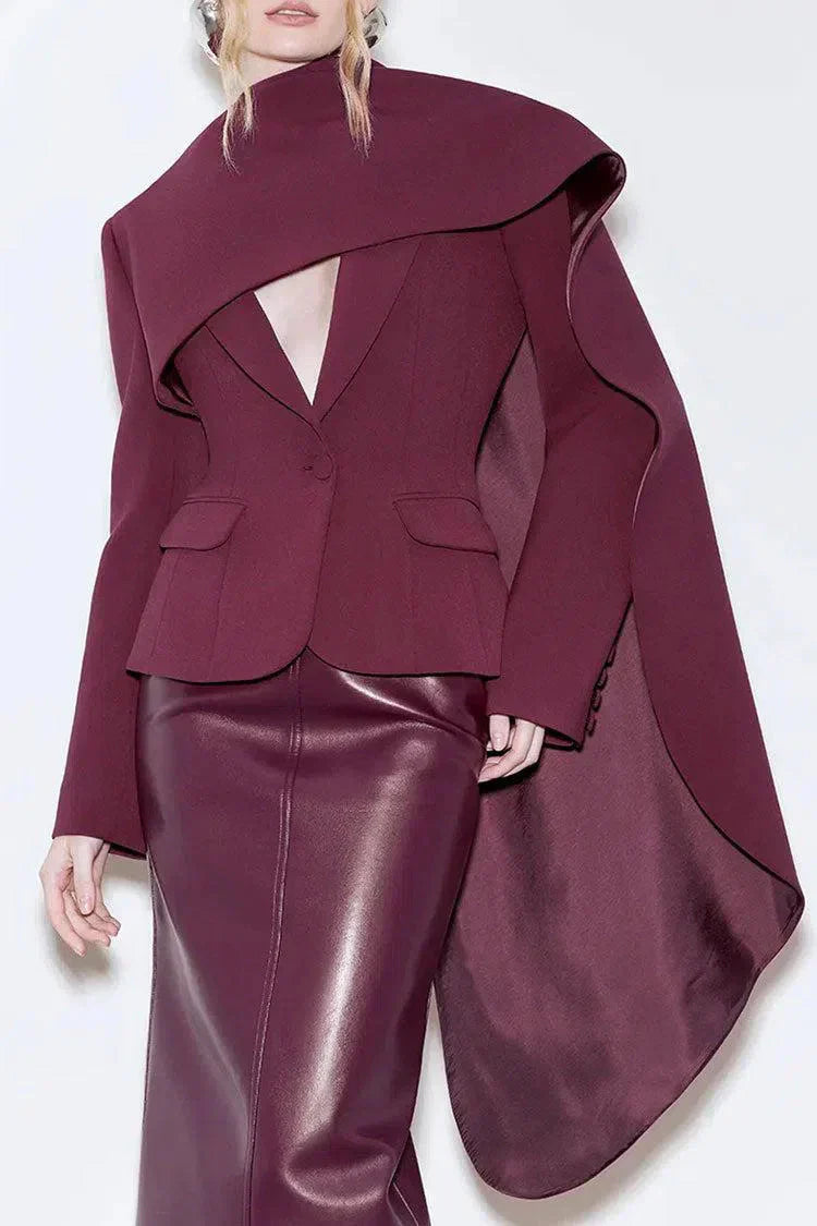 Ignazia – Asymmetrical design – Scarf-lapel blazer-15134013030773-Mirella Fiore