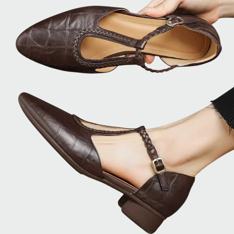 Indira - Pointed T-Bar Mary Jane Shoes-15519660802421-Mirella Fiore