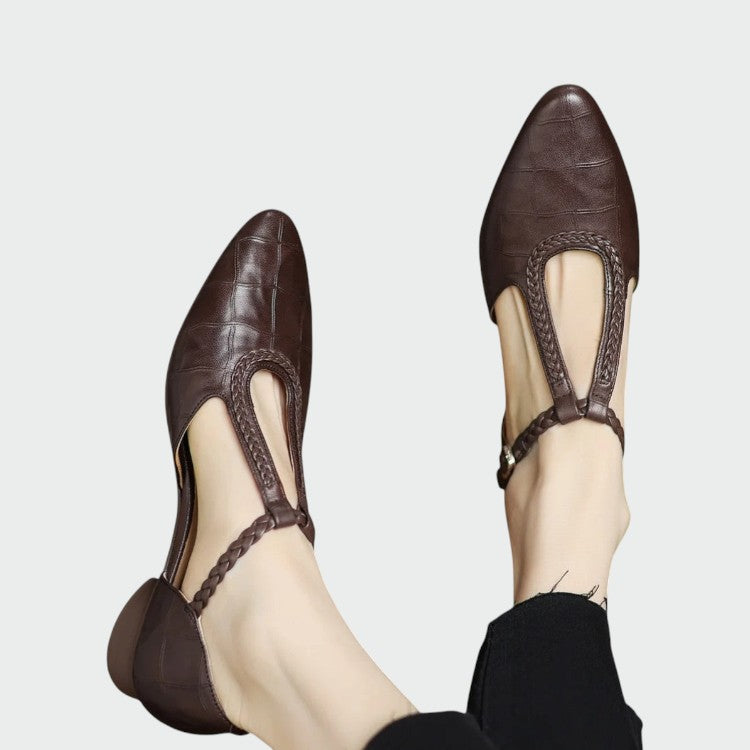 Indira - Pointed T-Bar Mary Jane Shoes-15519660802421-Mirella Fiore