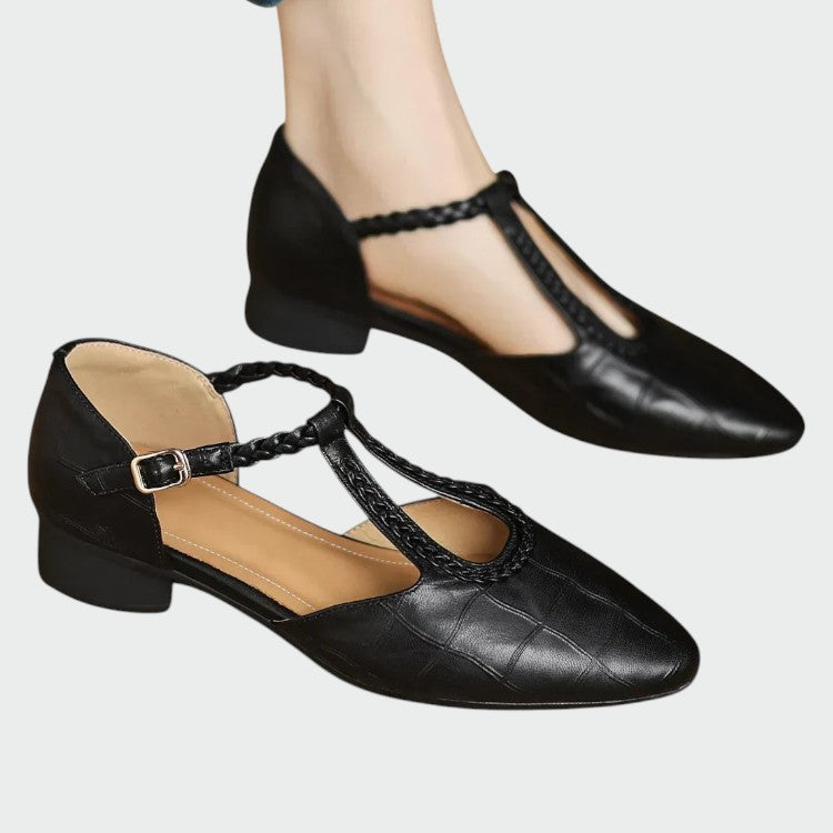 Indira - Pointed T-Bar Mary Jane Shoes-15519660802421-Mirella Fiore