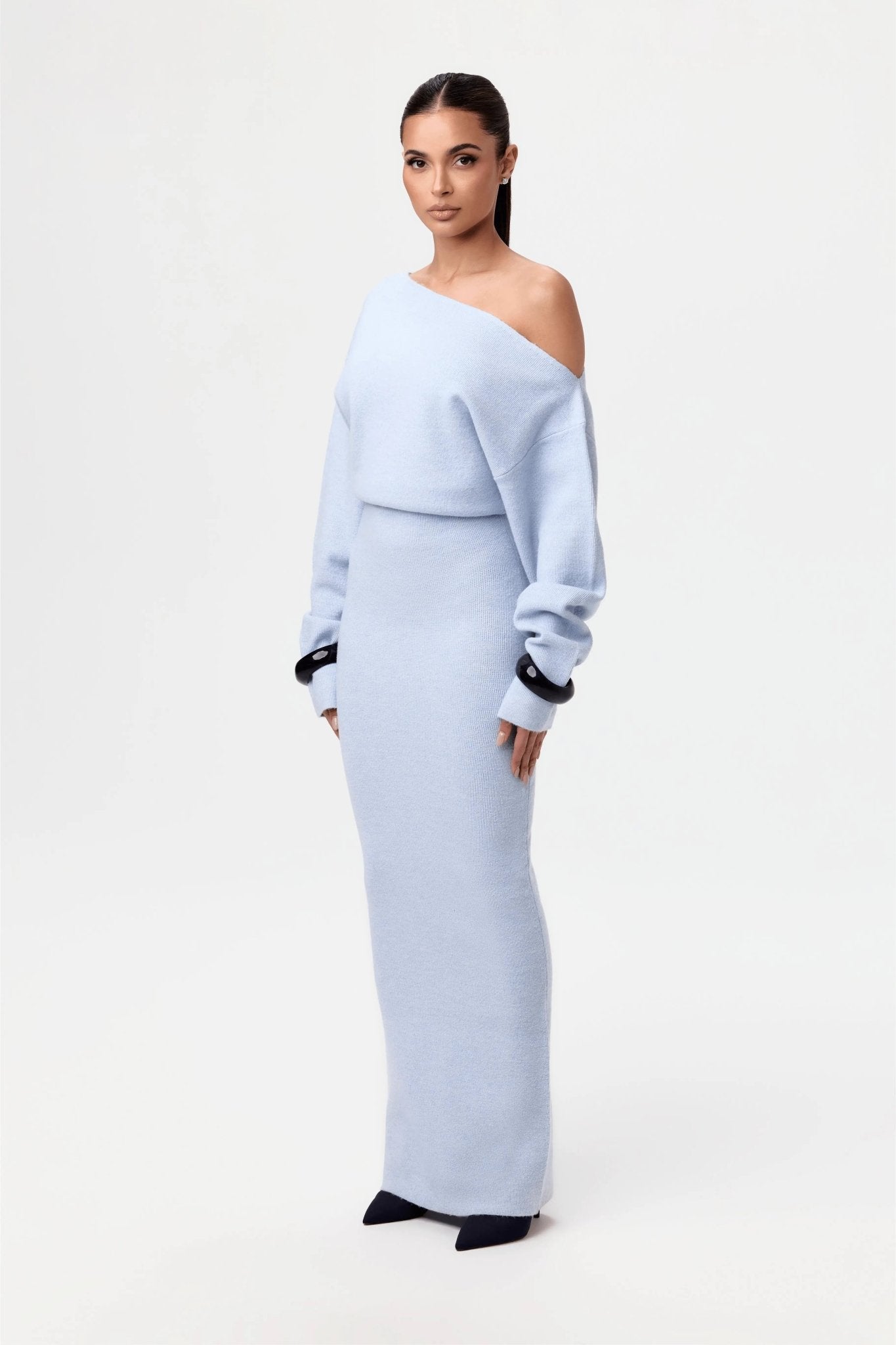 Irene – Off-shoulder draped – Sweater dress-15353220694389-Mirella Fiore