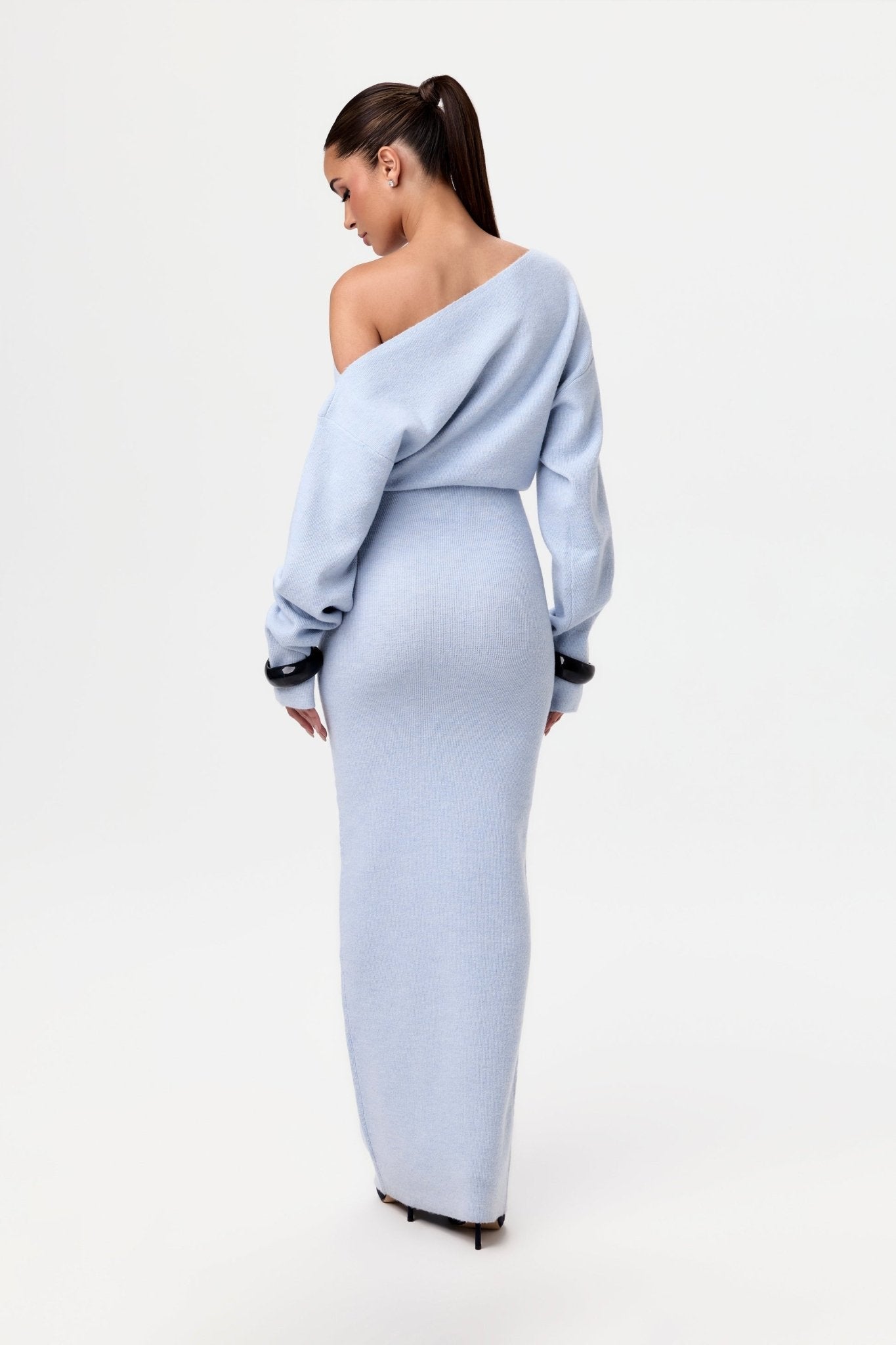 Irene – Off-shoulder draped – Sweater dress-15353220694389-Mirella Fiore
