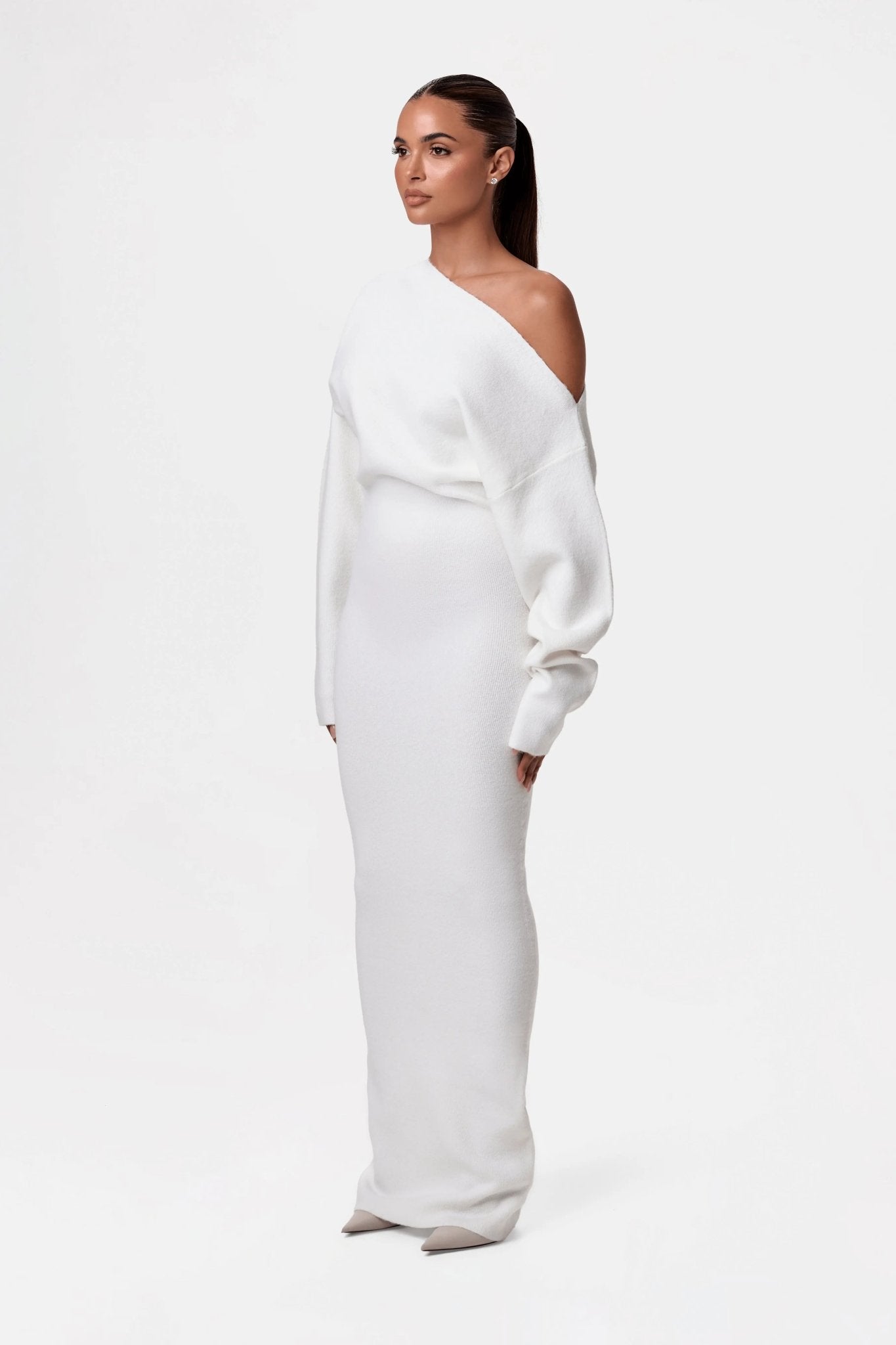 Irene – Off-shoulder draped – Sweater dress-15353220694389-Mirella Fiore