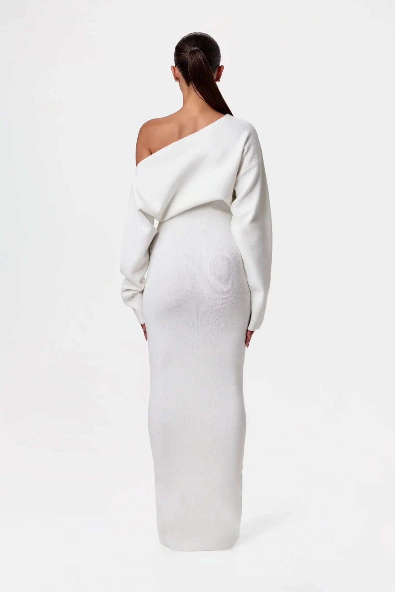 Irene – Off-shoulder draped – Sweater dress-15353220694389-Mirella Fiore