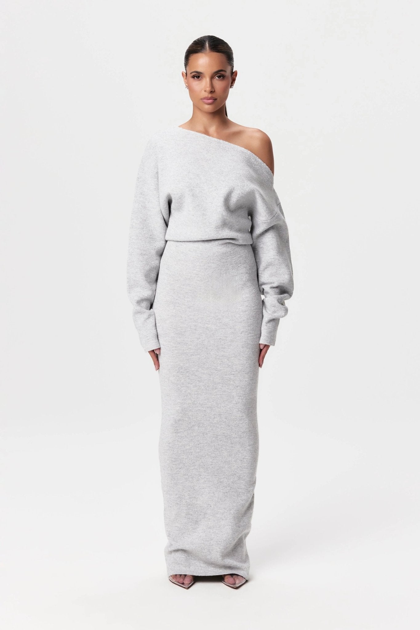 Irene – Off-shoulder draped – Sweater dress-15353220694389-Mirella Fiore