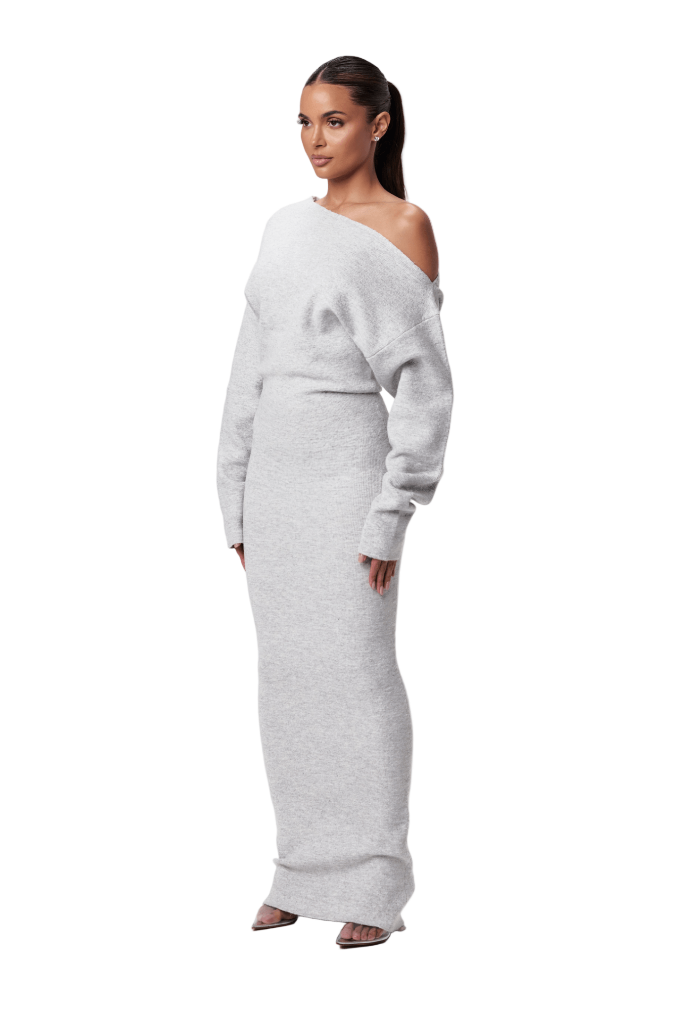 Irene – Off-shoulder draped – Sweater dress-15353220694389-Mirella Fiore