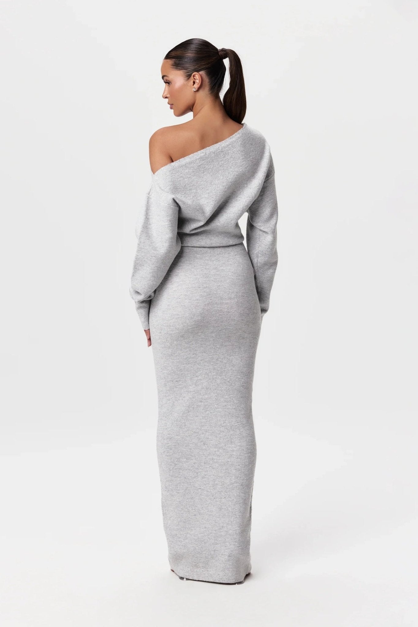 Irene – Off-shoulder draped – Sweater dress-15353220694389-Mirella Fiore