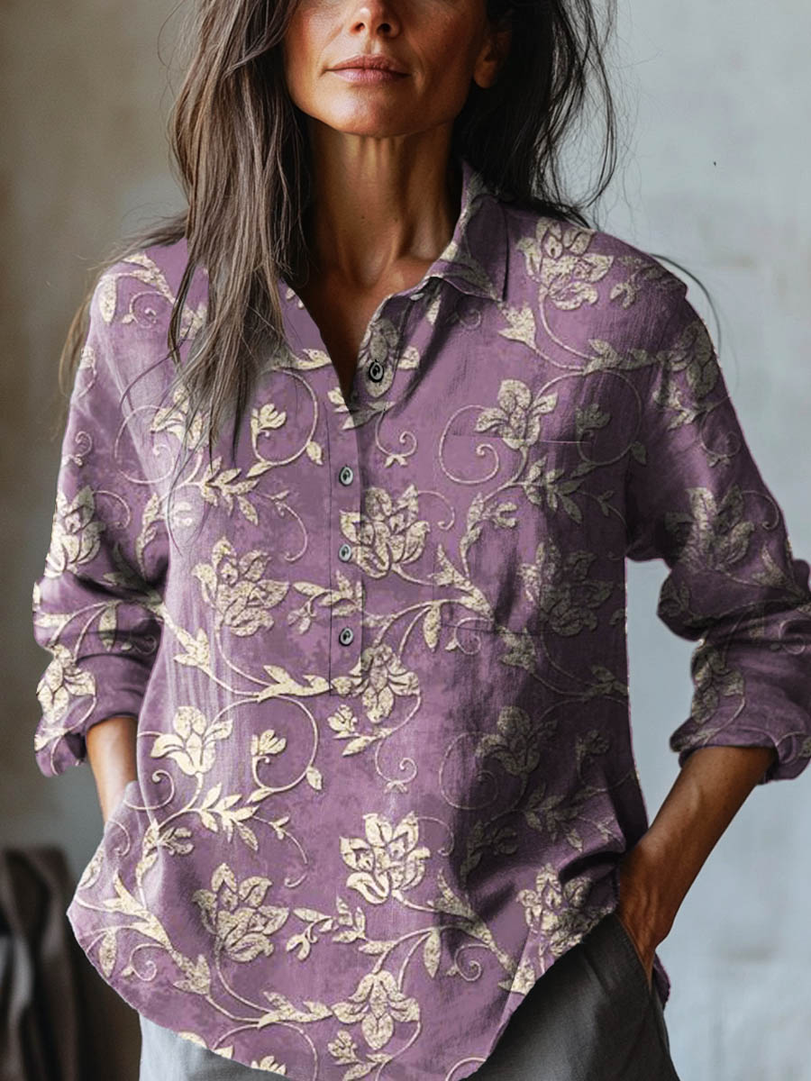 Irise - Floral Embroidered Linen Shirt-15542213968245-Mirella Fiore