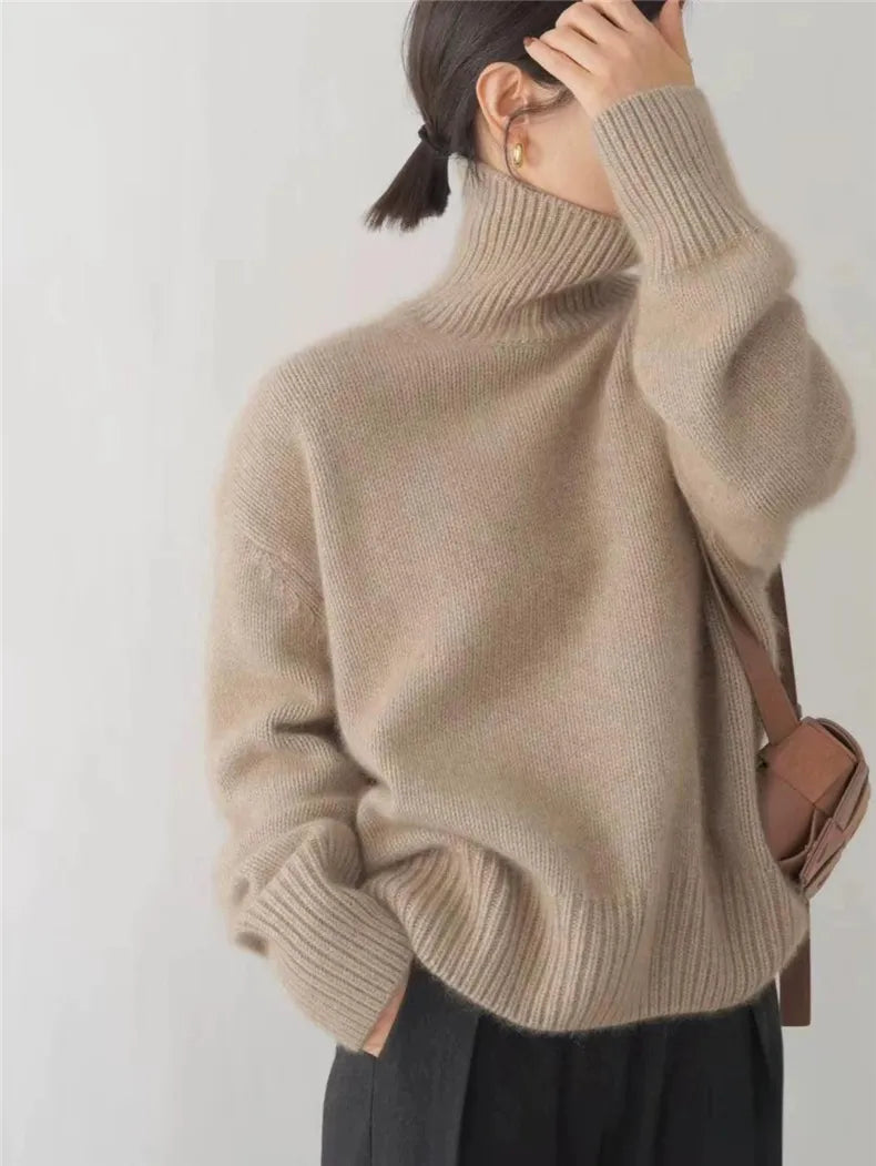 Isabella - High Neck Cashmere Sweater-15544892686709-Mirella Fiore