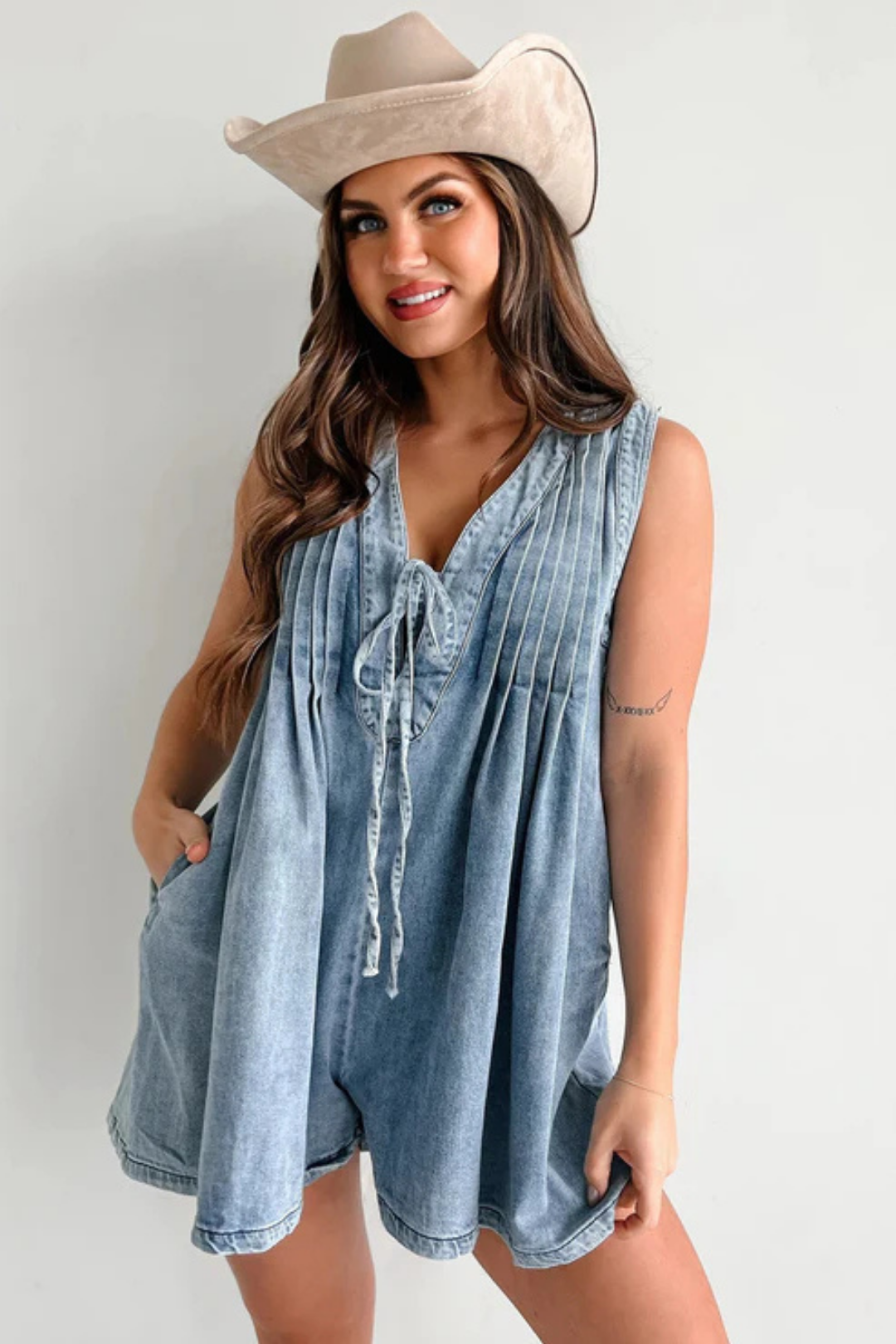 Isella – Relaxed fit – Denim playsuit-15213974815093-Mirella Fiore