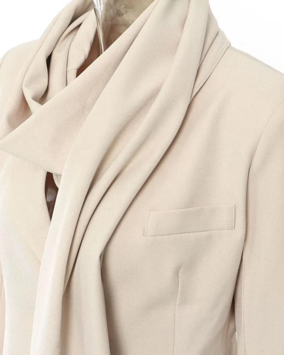 Iside – Asymmetrical collar – Scarf blazer-15134007558517-Mirella Fiore