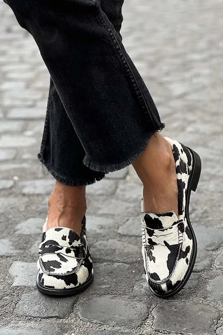 Isla - Cow-Prin Loafers-15551042945397-Mirella Fiore