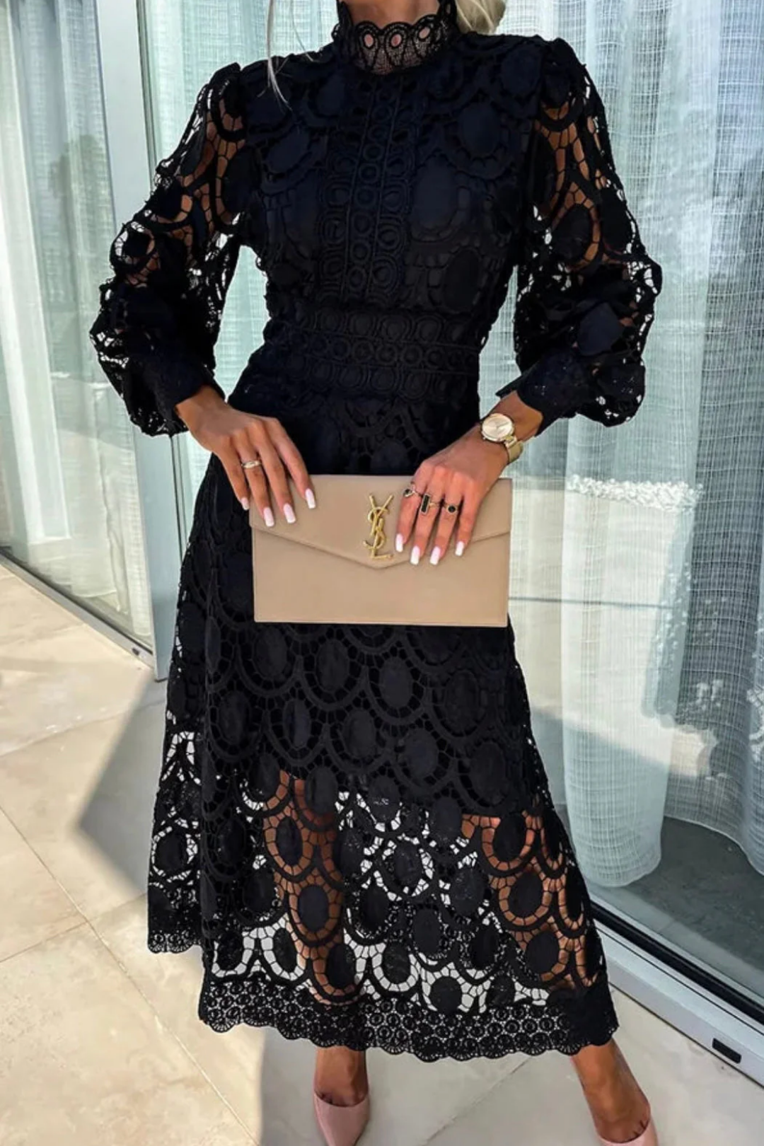 Isla – Lace detail – Midi dress-15206602965365-Mirella Fiore