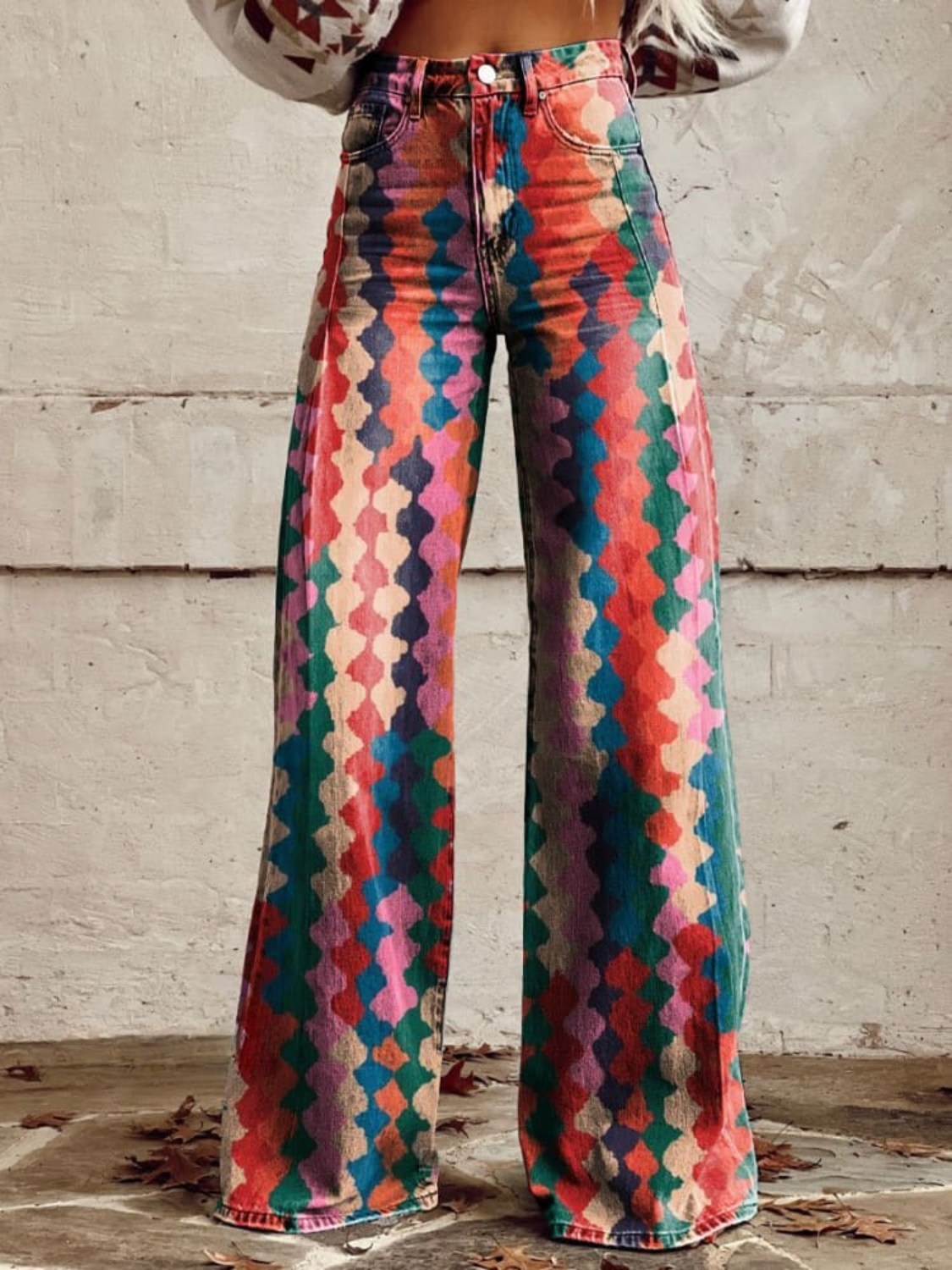 Isla - Retro Rainbow Palazzo pants-15531074126197-Mirella Fiore