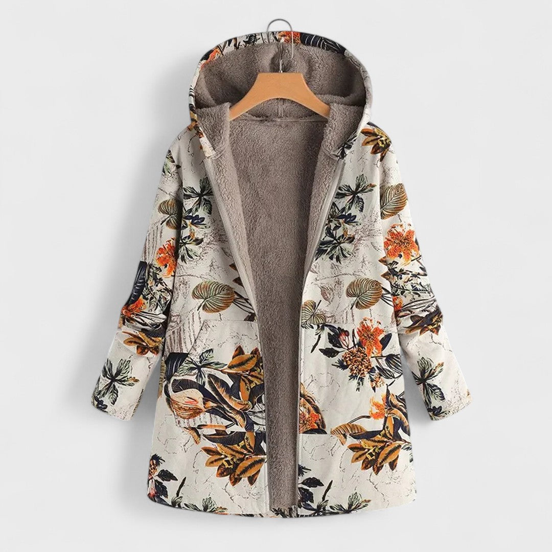 Ivory - Fleece-Lined Hooded Jacket-15544936726901-Mirella Fiore