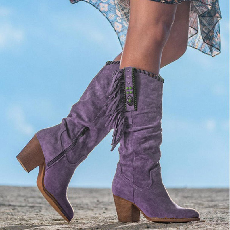 Janice - Western Knee-High Boots-15550871732597-Mirella Fiore