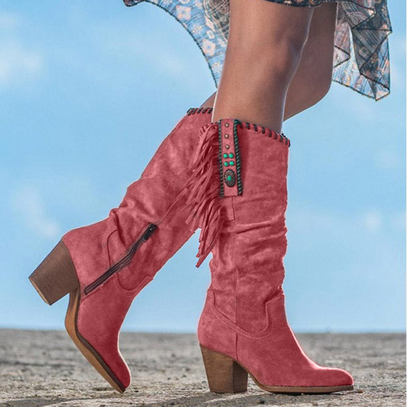 Janice - Western Knee-High Boots-15550871732597-Mirella Fiore
