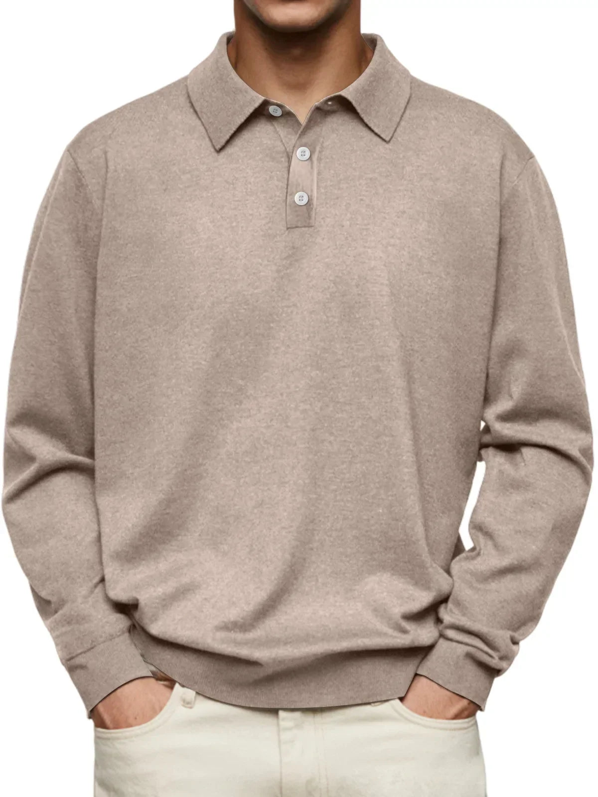 John - Long Sleeve Casual Polo-15553362002293-Mirella Fiore