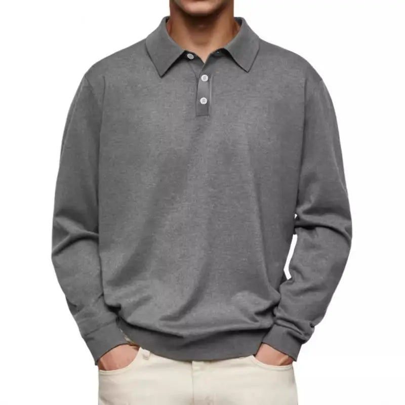 John - Long Sleeve Casual Polo-15553362002293-Mirella Fiore