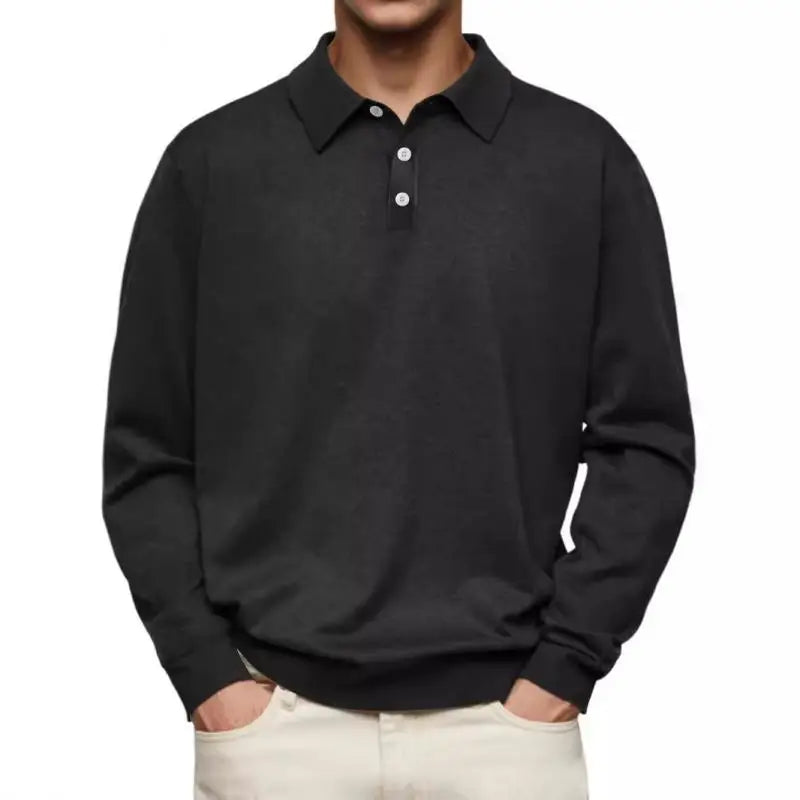 John - Long Sleeve Casual Polo-15553362002293-Mirella Fiore