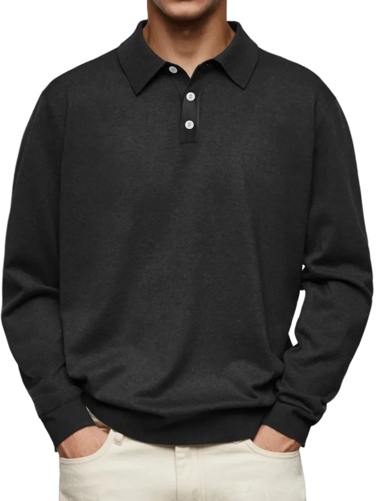 John - Long Sleeve Casual Polo-15553362002293-Mirella Fiore