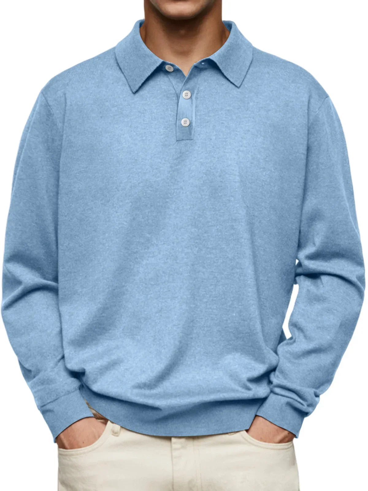 John - Long Sleeve Casual Polo-15553362002293-Mirella Fiore