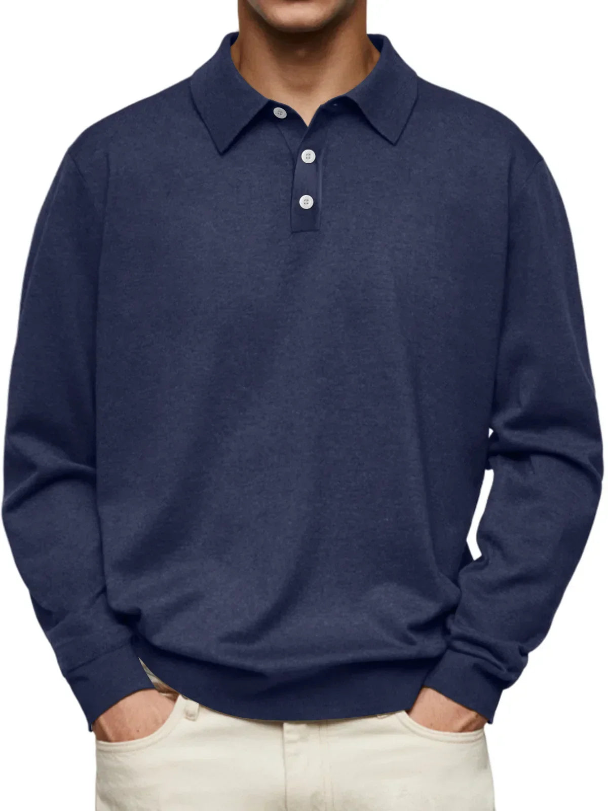 John - Long Sleeve Casual Polo-15553362002293-Mirella Fiore