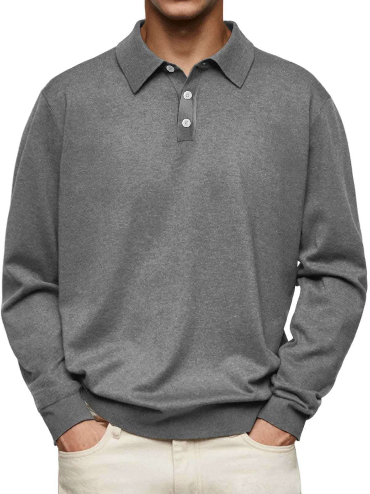 John - Long Sleeve Casual Polo-15553362002293-Mirella Fiore