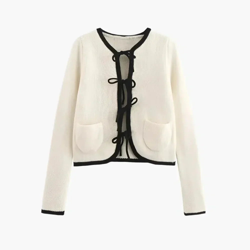 Josette – Bow accents – Chic cardigan-15133677224309-Mirella Fiore