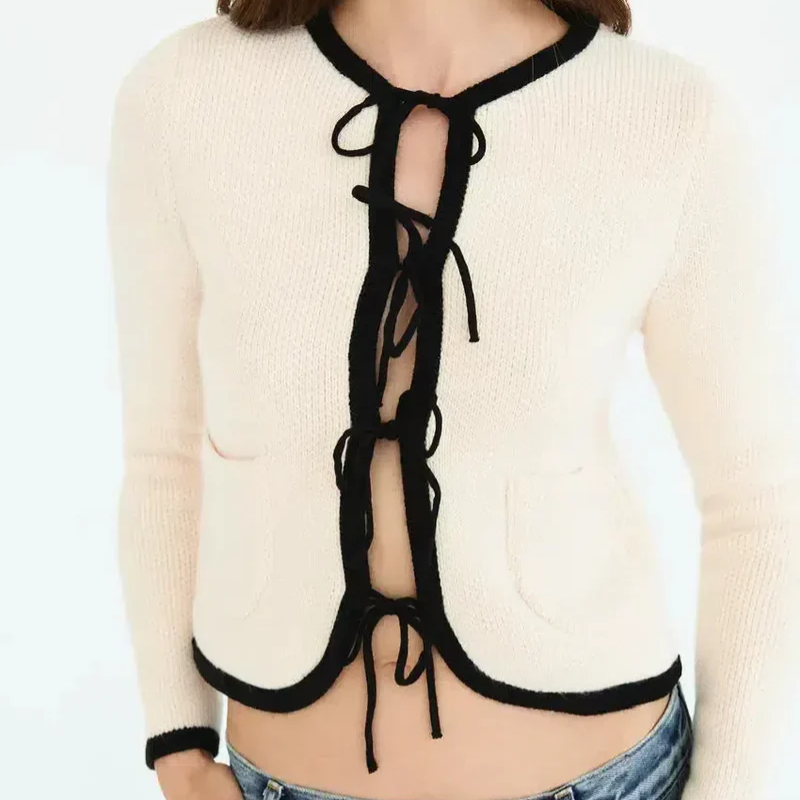 Josette – Bow accents – Chic cardigan-15133677224309-Mirella Fiore